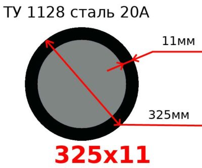 Труба 325х11 сталь 20А ТУ 1128