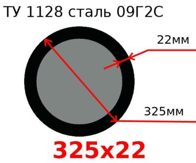 Труба 325х22 сталь 09Г2С ТУ 1128