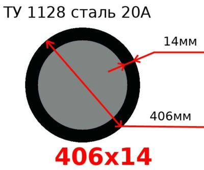 Труба 406х14 сталь 20А ТУ 1128