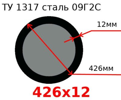 Труба 426х12 сталь 09Г2С ТУ 1317