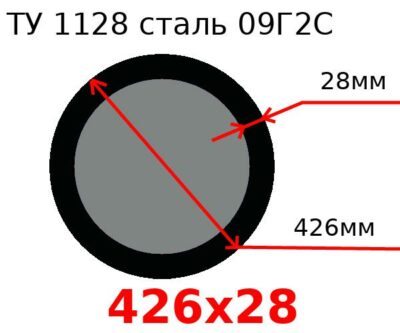 Труба 426х28 сталь 09Г2С ТУ 1128